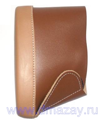 Амортизатор (затыльник) съемный для приклада Pachmayr® Deluxe Classic Leather Brown Slip On Pads Large #04510 кожаный большой коричневый